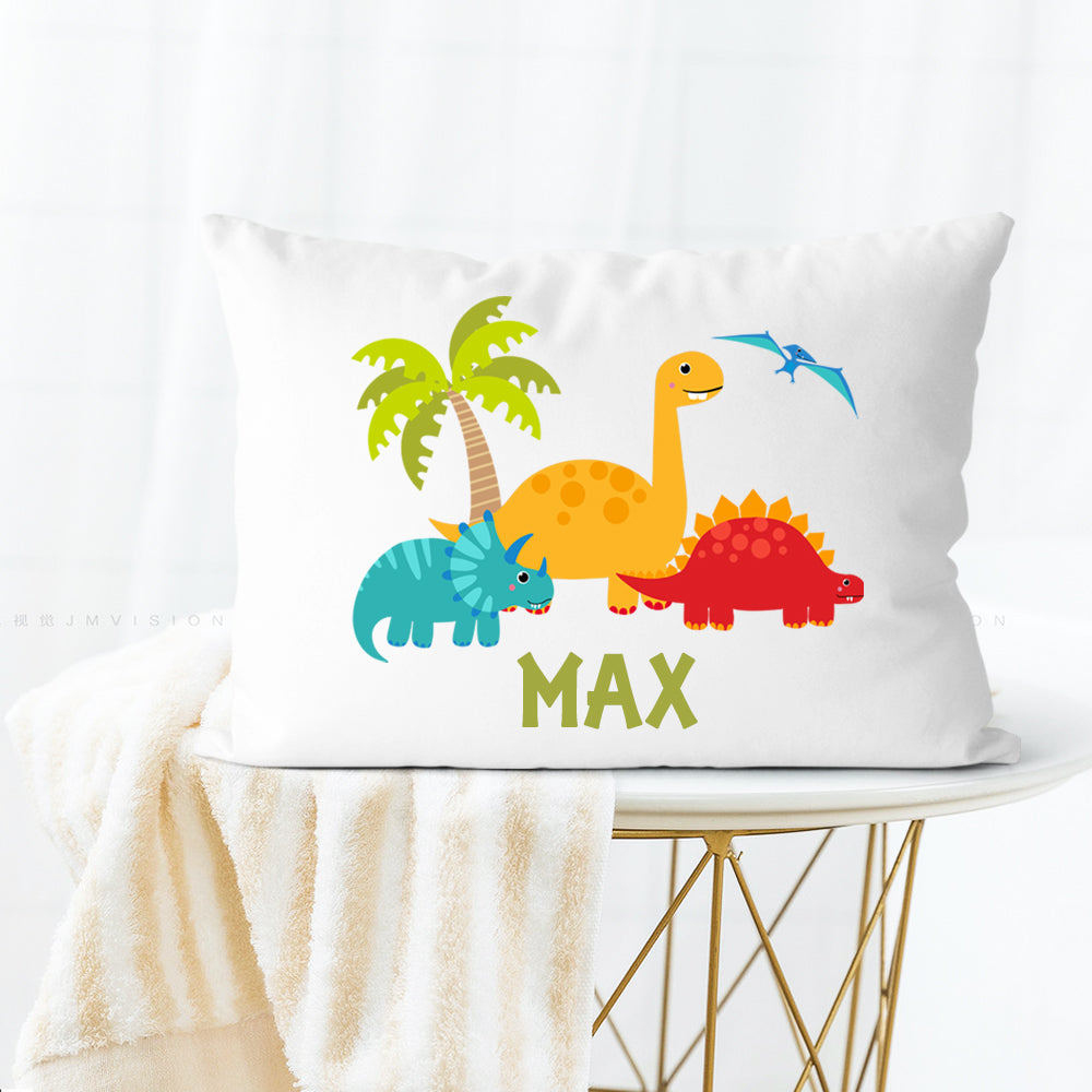 Custom Name Dinosaur Pillowcase