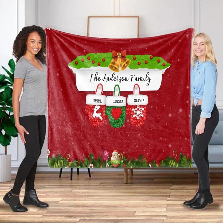 Custom CHRISTMAS BLANKET with Nickname & Kids Names