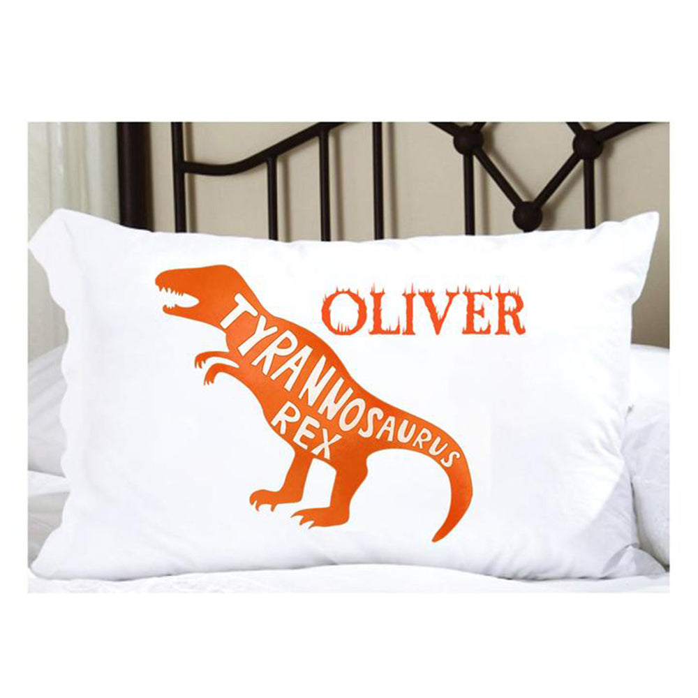 Custom Name Dinosaur Pillowcase