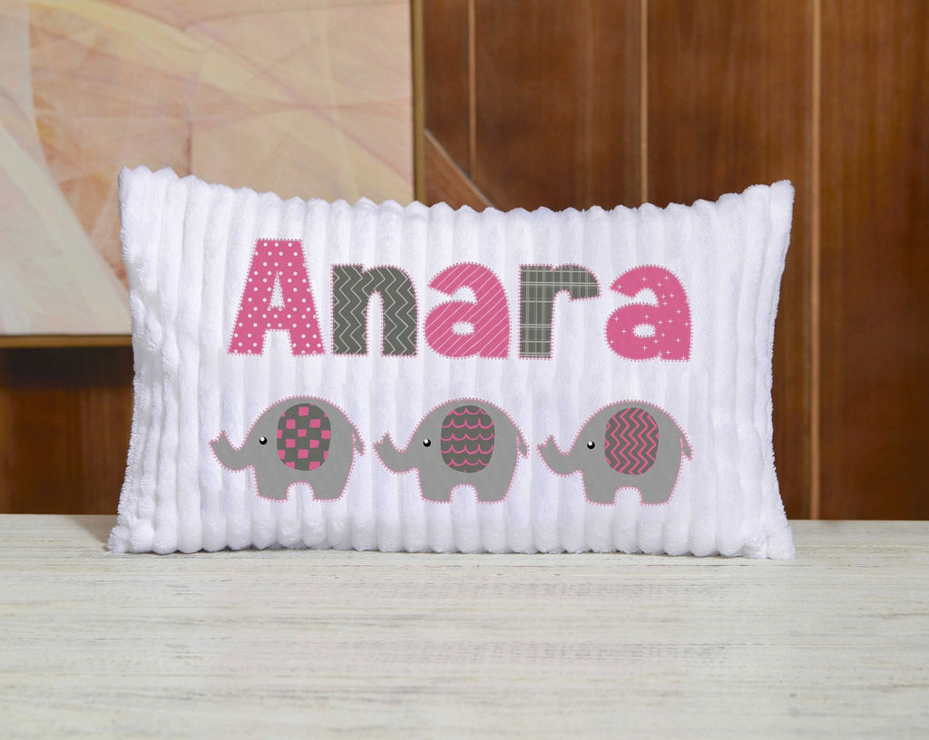 Custom Chenille Animal Pillow I05 - Elephant Pink