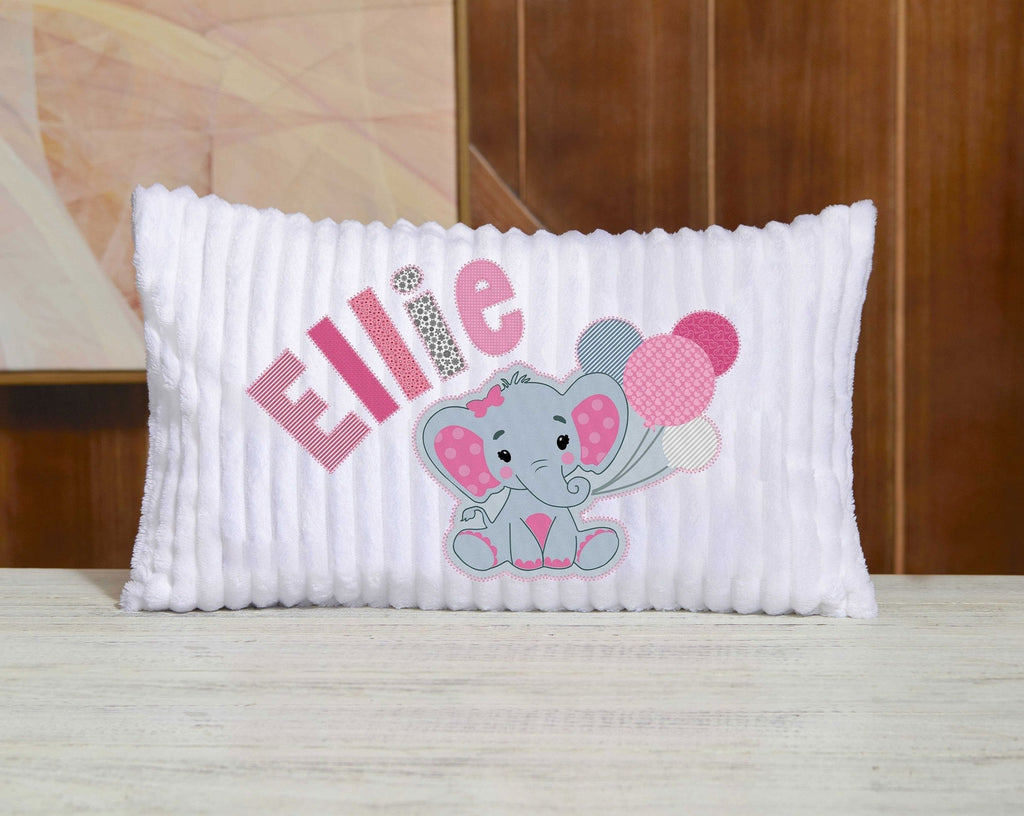 Custom Chenille Animal Pillow I08 - Elephant with Balloon