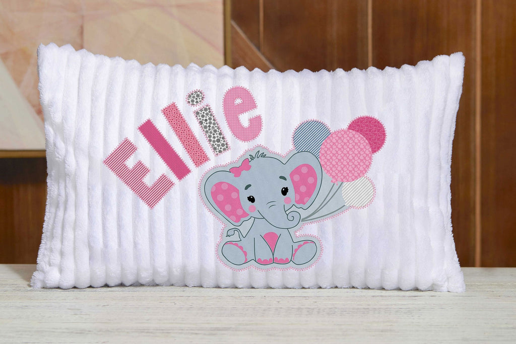 Custom Chenille Animal Pillow I08 - Elephant with Balloon