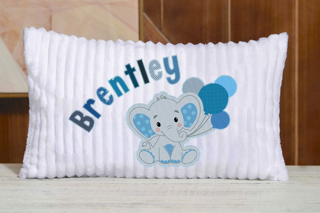 Custom Chenille Animal Pillow I09 - Elephant with Balloon