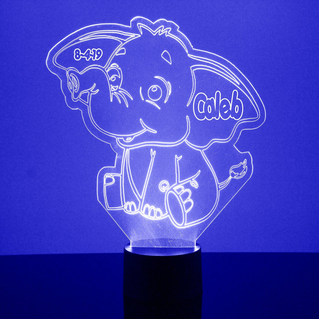 Custom Elephant Night Lights with Name / 7 Color Changing LED Lamp III20