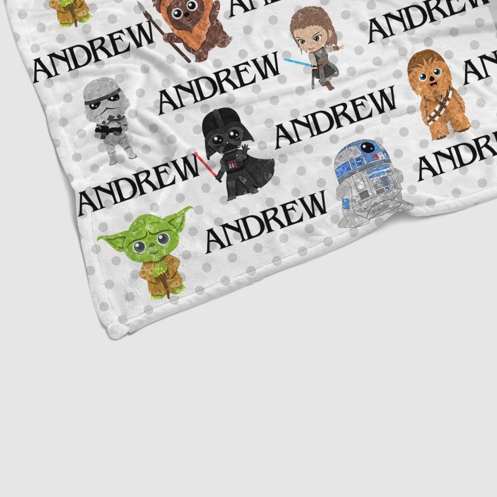 Personalized Name Cartoon Cozy Plush Fleece Blankets I