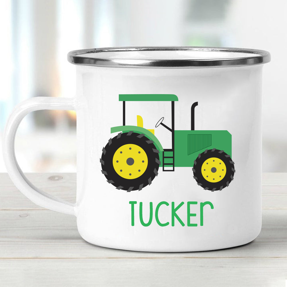 Custom Name Truck Children's Enamel Campfire Mug XXII