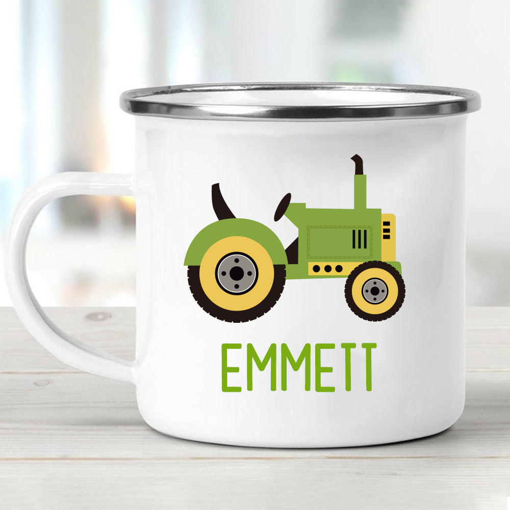 Custom Name Truck Children's Enamel Campfire Mug XXV