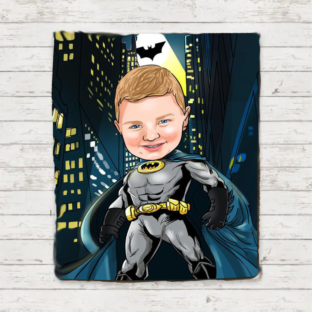 Personalized Hand-Drawing Kid's Portrait Fleece Blanket IV