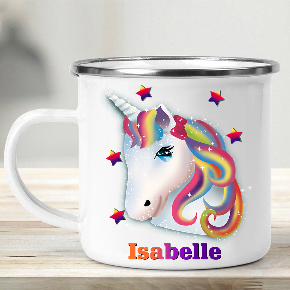 Custom Name Unicorn Enamel Campfire Mug Ⅵ