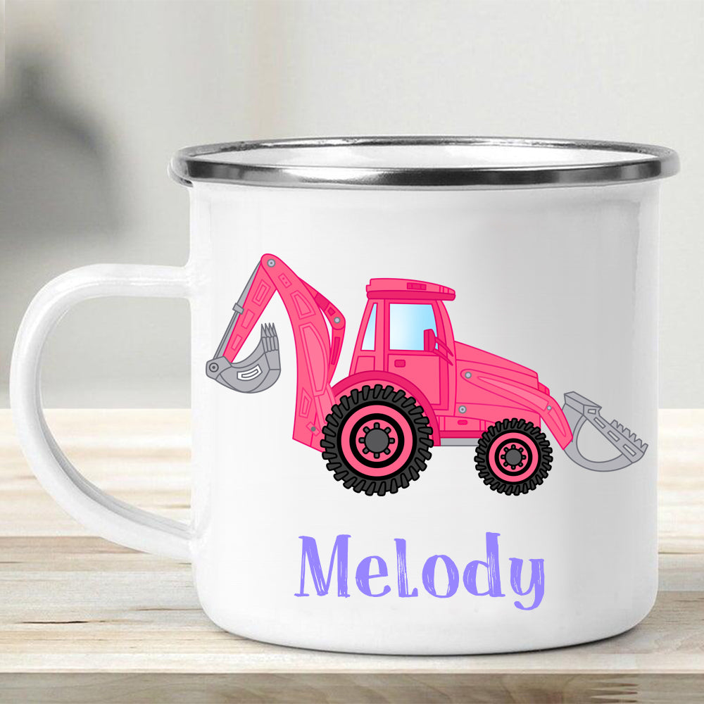 Custom Name Truck Children's Enamel Campfire Mug XV