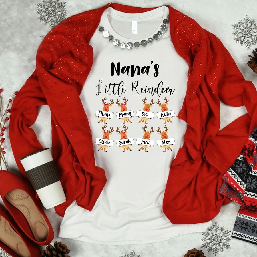 CHRISTMAS T-Shirt With Custom Nickname and Children's Names -- Unisex T-Shirt