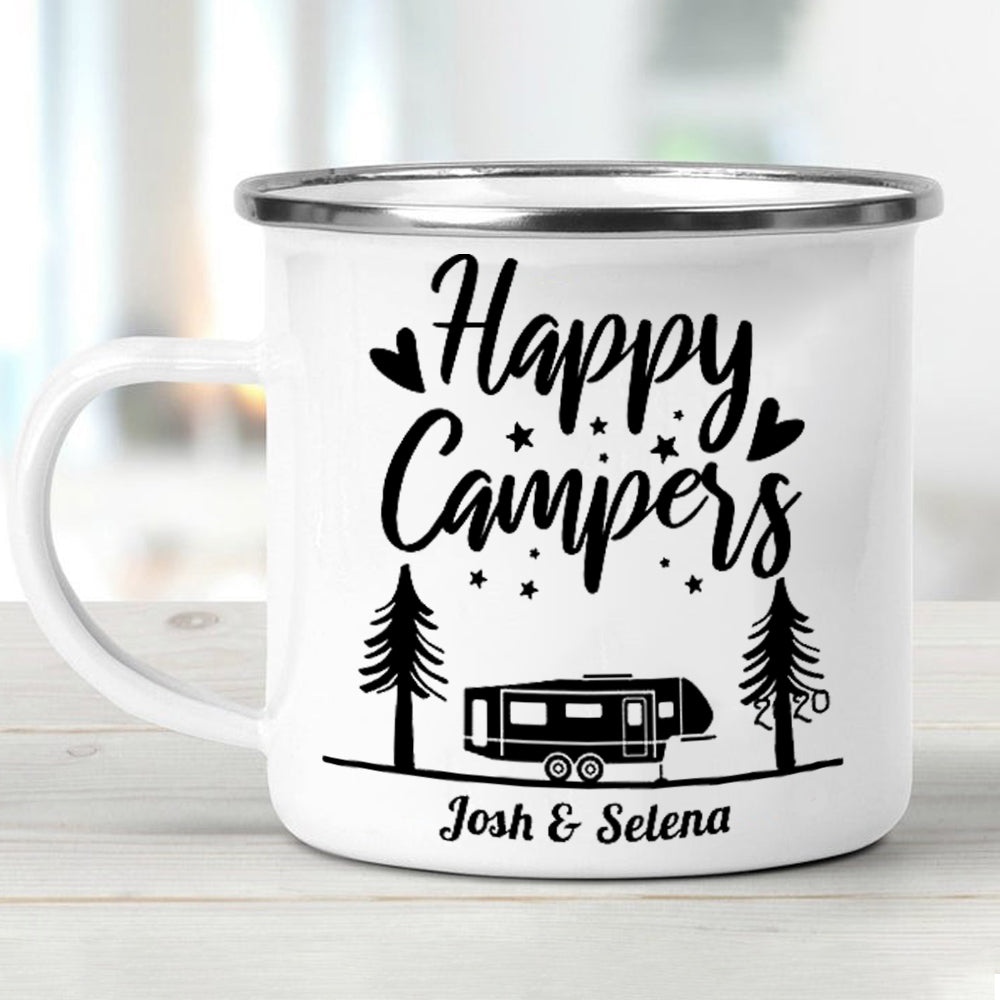 Custom Name Happy Campering Mug