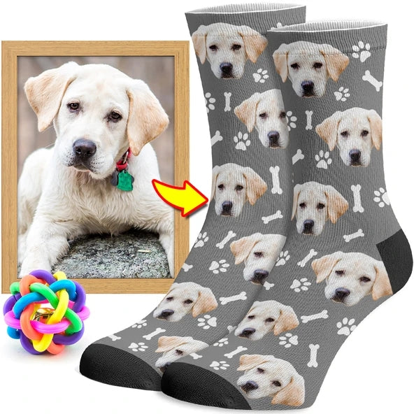 New Custom Christmas Socks With Your Pet's Face