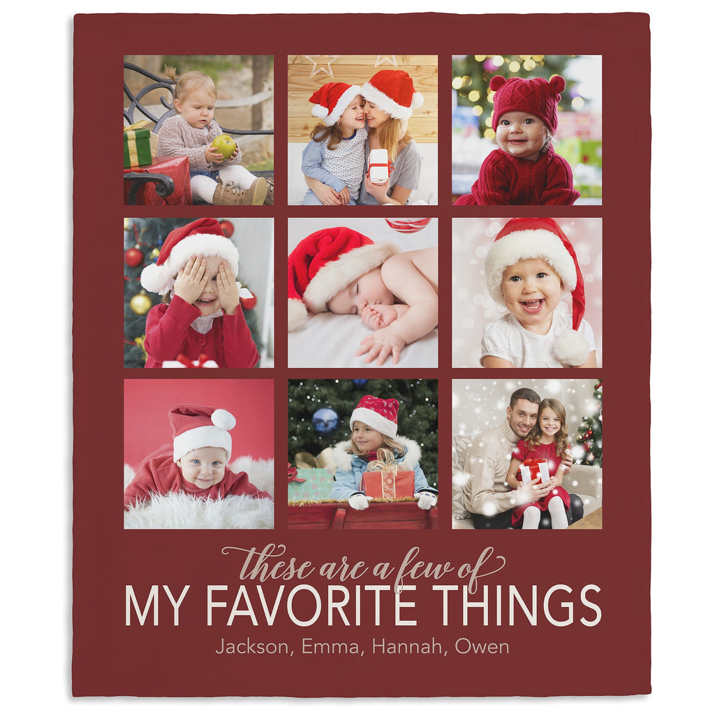 My Favorite Things Personalized Fleece Photo Blanket, New Christmas Gift！