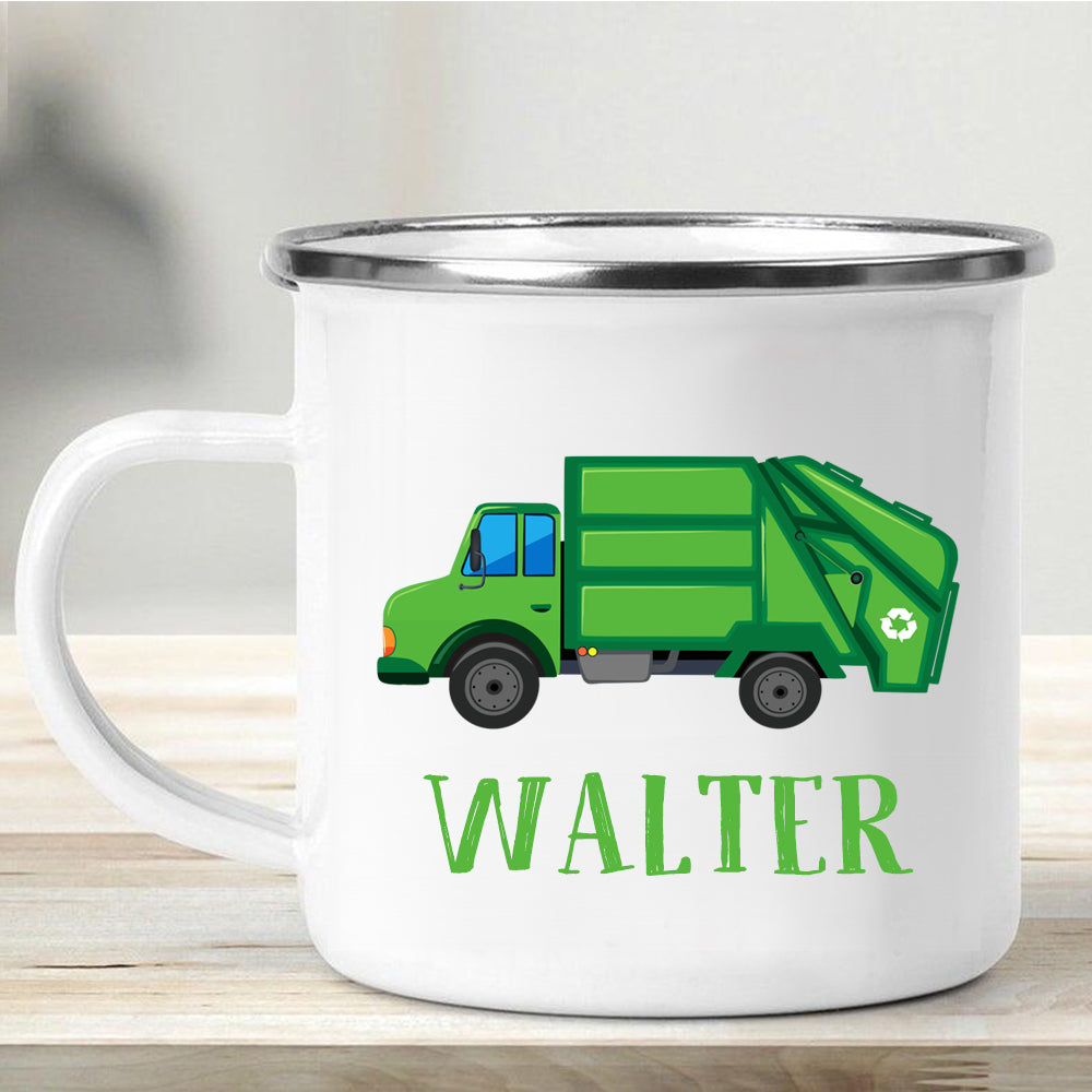 Custom Name Truck Children's Enamel Campfire Mug XXVII