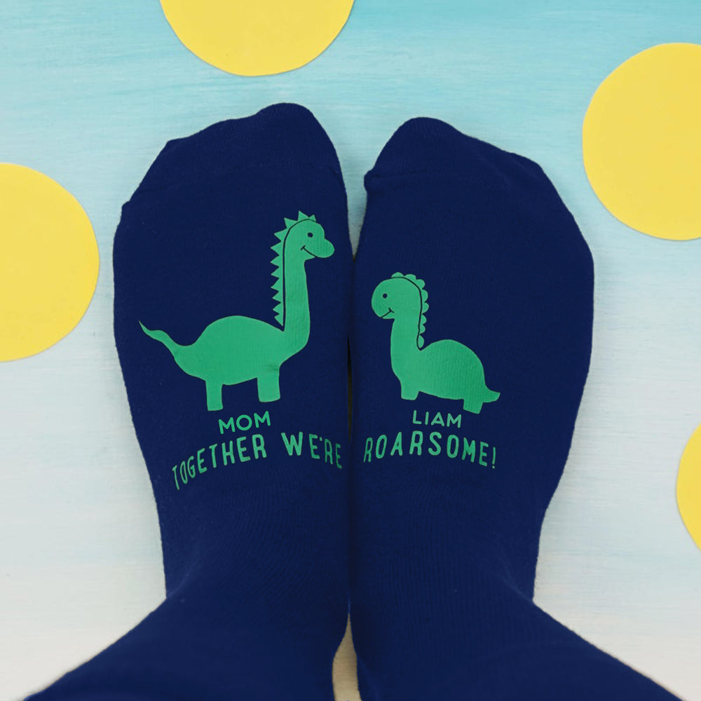 Personalized Mummy and Me Dinosaur Women’s Socks II