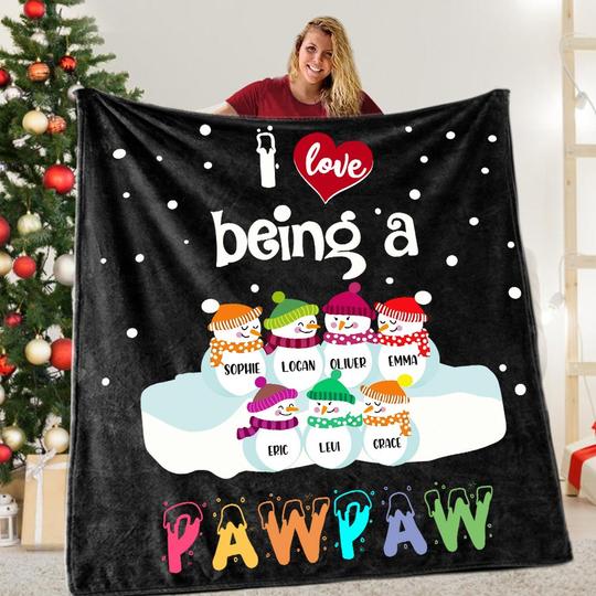 Custom CHRISTMAS BLANKET with Nickname & Kids Names