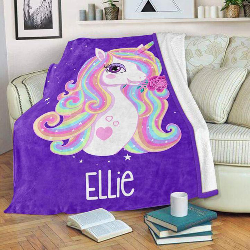 Custom Baby Name Blanket, Personalized Baby Blankets, Baby Shower Gift, Baby Name Blanket, Baby Girl Blanket, Velveteen Plush Blanket, Baby Unicorn Blanket