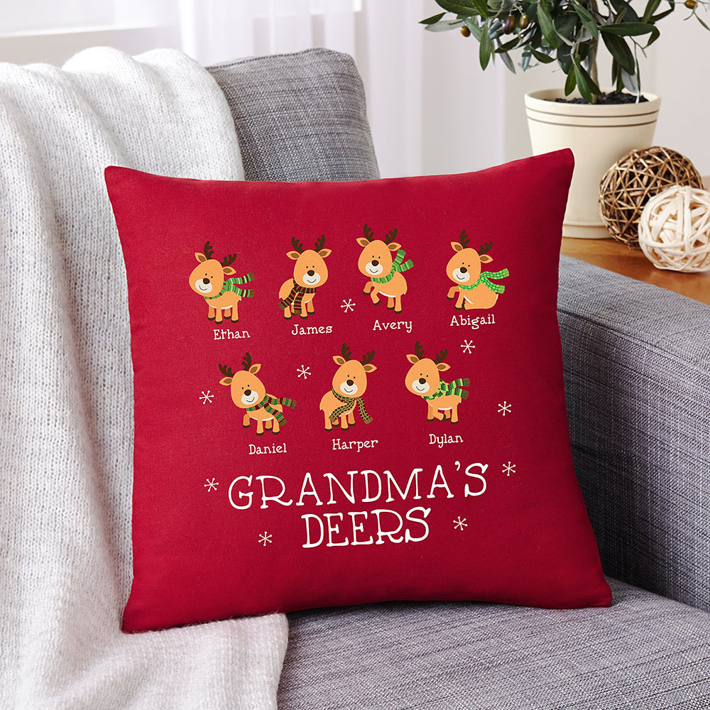 New Custom Name Little Deers Pillowcase, Merry Christmas!