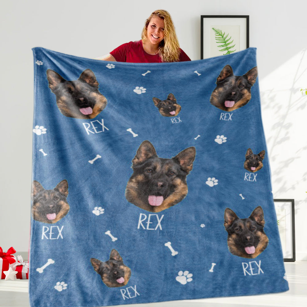 Custom Pet Name&Photo Blanket, New Christmas Gift!
