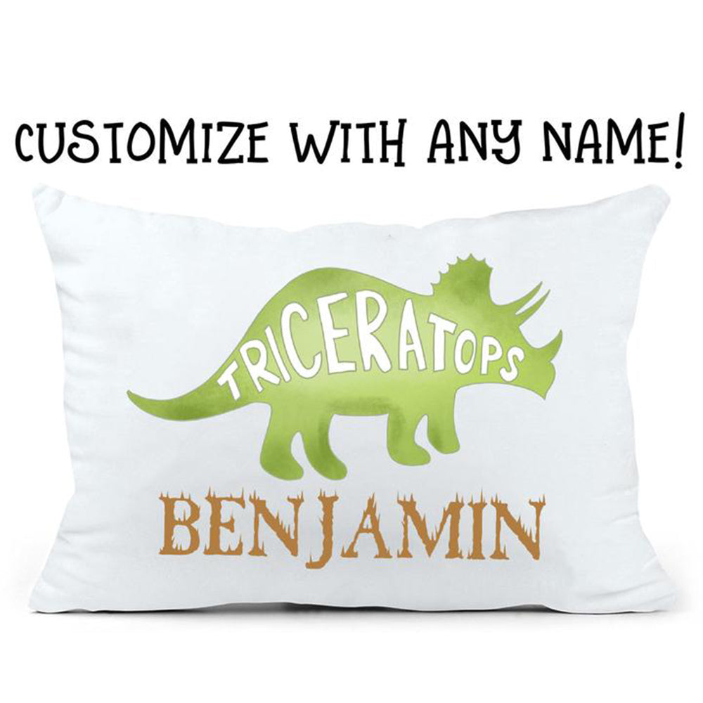 Custom Name Dinosaur Pillowcase