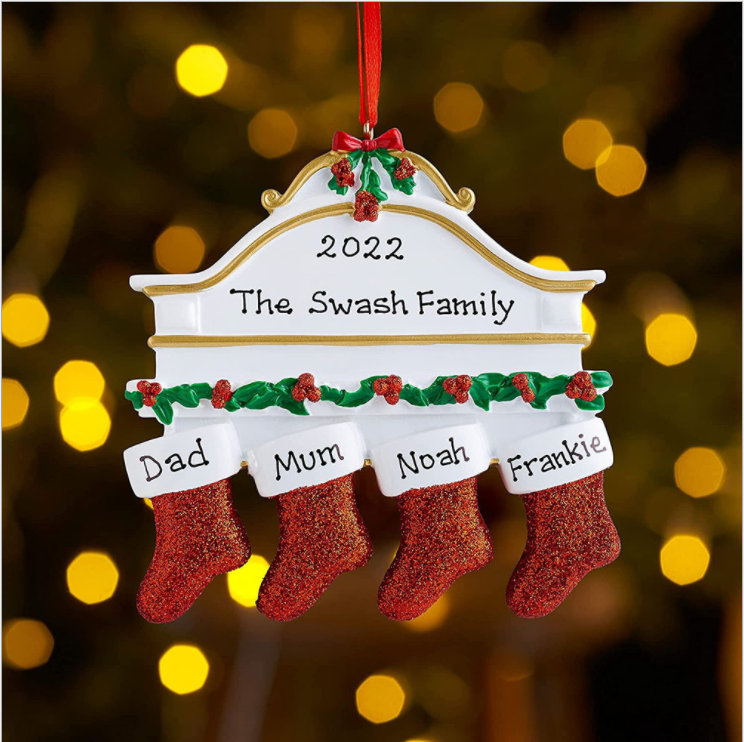 Custom Christmas Red Socks Ornament Decoration