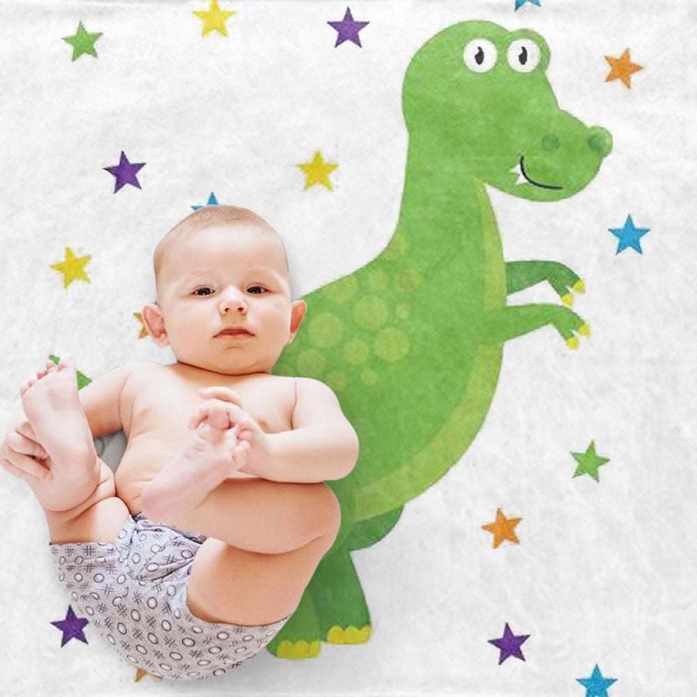 Custom Name Dinosaur Baby Boy Blanket