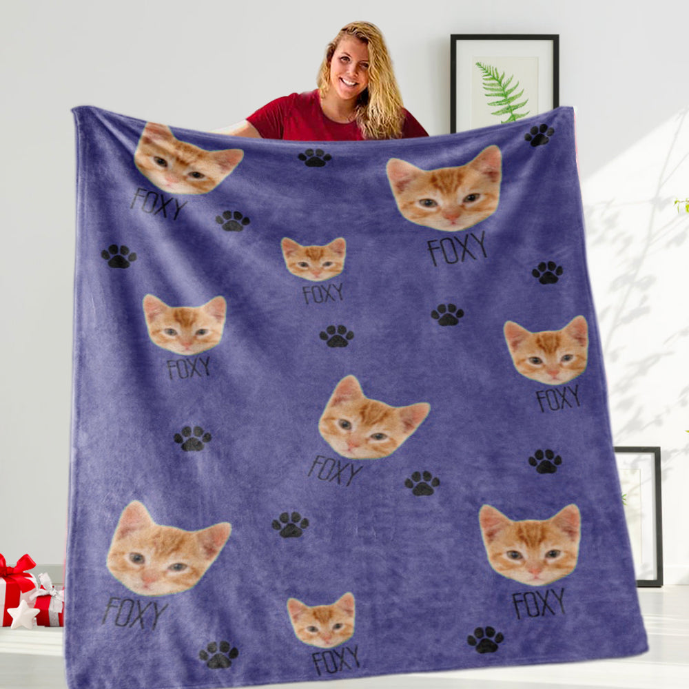 Custom Pet Name&Photo Blanket, New Christmas Gift!