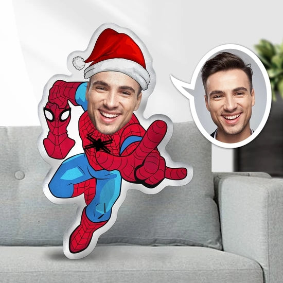 New Custom Christmas Face Body Spiderman Throw Pillow