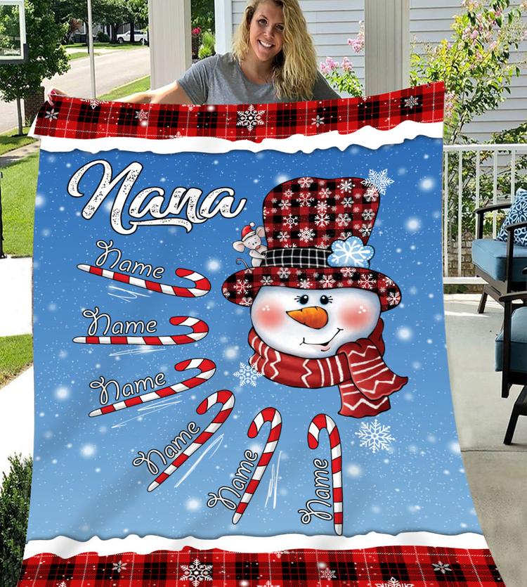 Personalized Snowman Family Blanket With Names,Best Christmas Gift