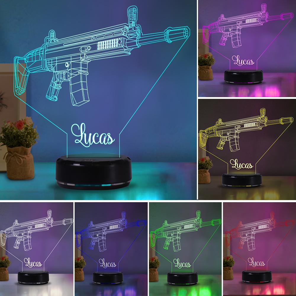 Personalized machine gun acrylic light