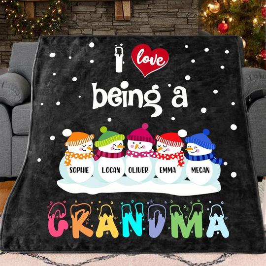 Custom CHRISTMAS BLANKET with Nickname & Kids Names