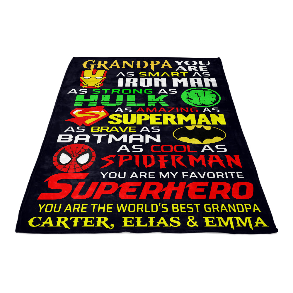 Custom Fleece Blankets with Nickname & Kids' Names II - Christmas Gift for Dad Uncle & Grandpa