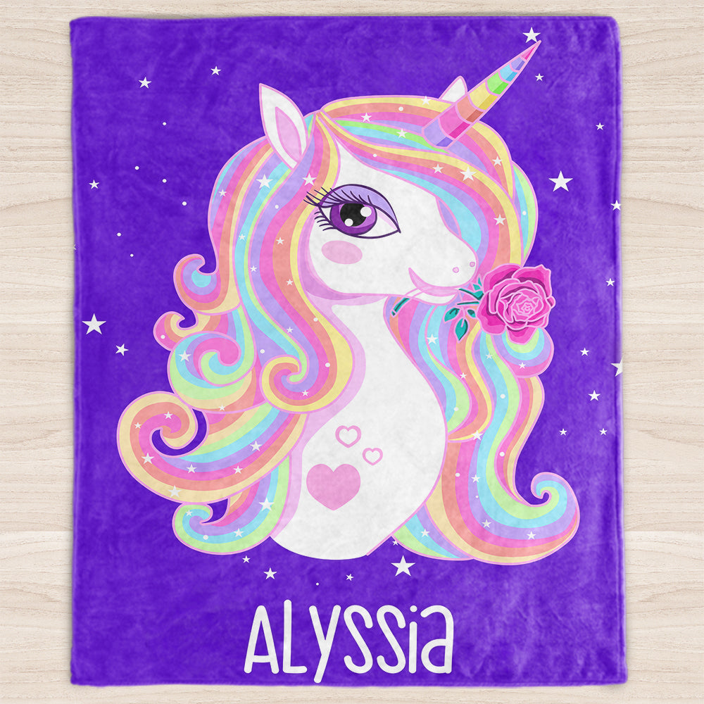 Custom Baby Name Blanket, Personalized Baby Blankets, Baby Shower Gift, Baby Name Blanket, Baby Girl Blanket, Velveteen Plush Blanket, Baby Unicorn Blanket