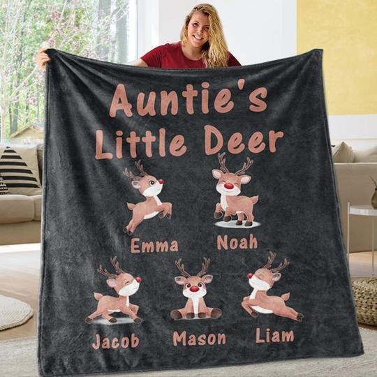 Custom CHRISTMAS SNOWMAN BLANKET with Nickname & Kids Names