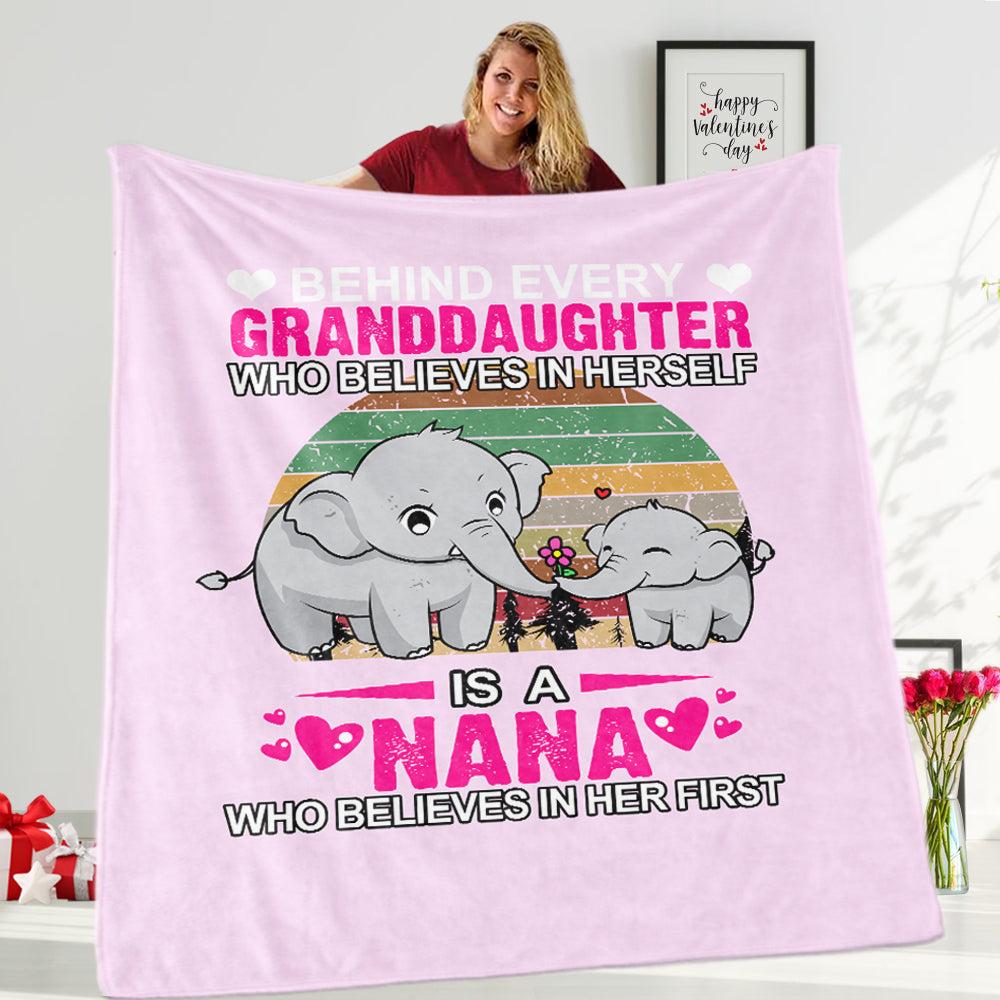 Custom Elephant Cozy Plush Fleece Blankets with Your Nick & Kids' Names