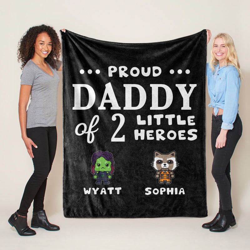 Personalized Proud Mom of Little Heroes Blankets with Names