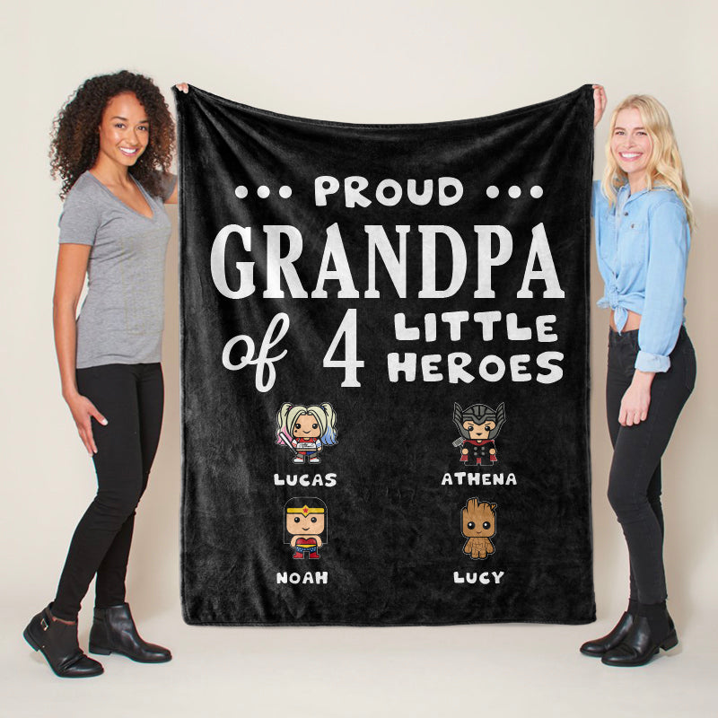 Personalized Proud Mom of Little Heroes Blankets with Names