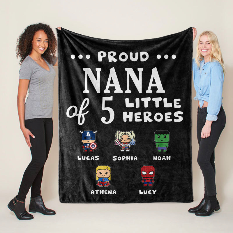 Personalized Proud Mom of Little Heroes Blankets with Names