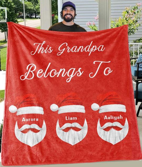 Custom CHRISTMAS BLANKET with Nickname & Kids Names