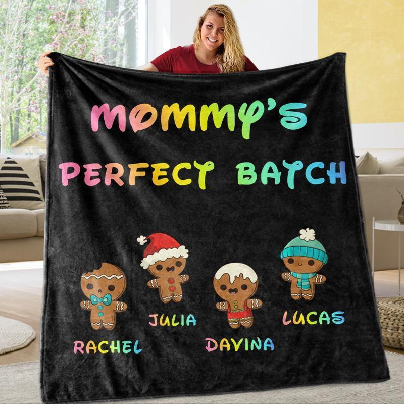 Custom CHRISTMAS SNOWMAN BLANKET with Nickname & Kids Names