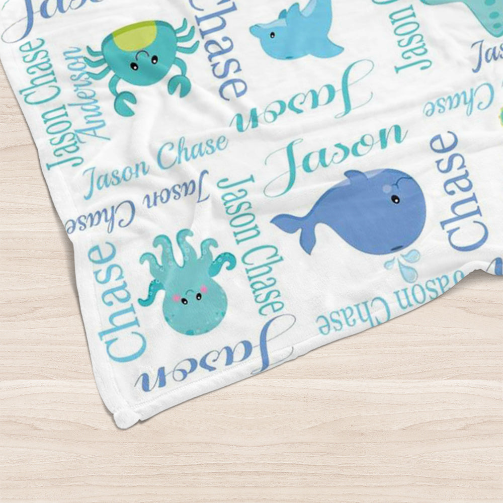 Custom Name Baby Boy and Girl Blanket