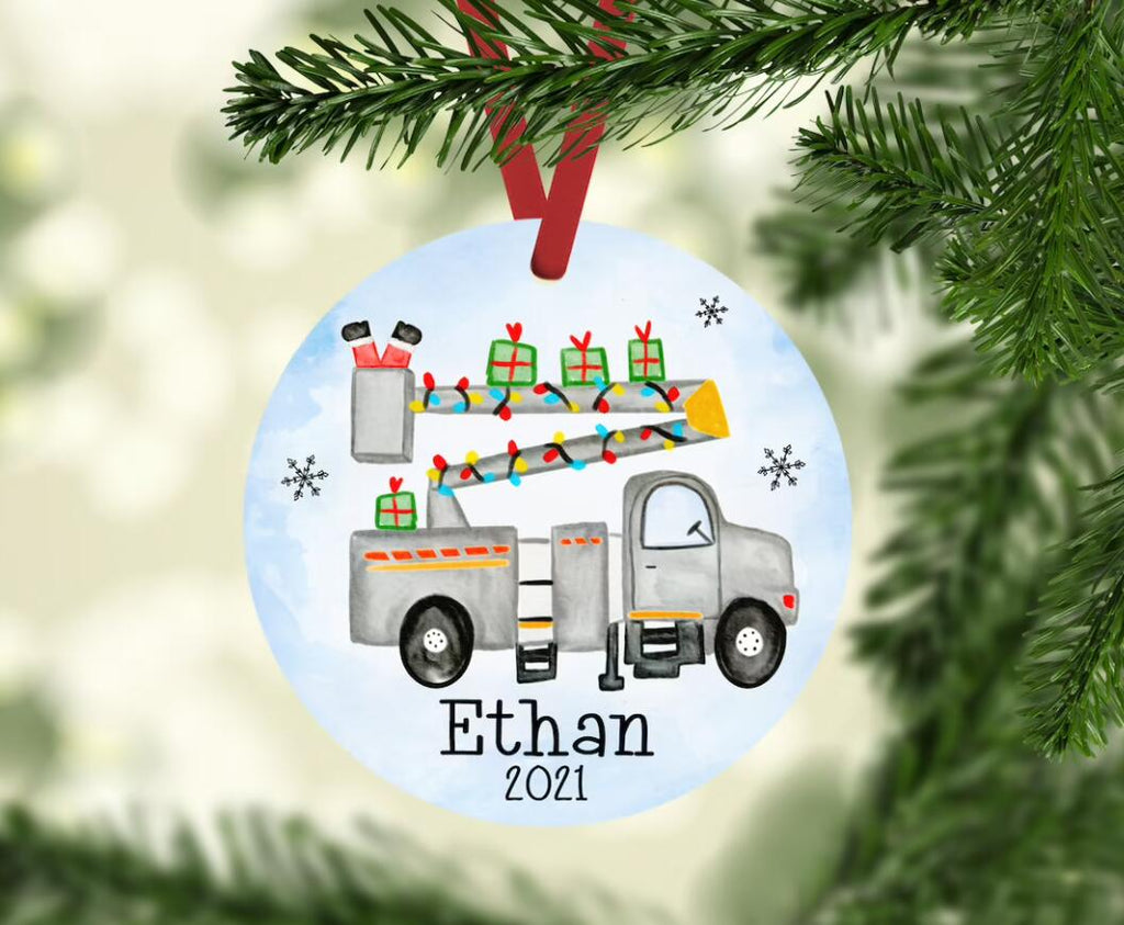 Excavator Christmas Ornaments | Excavator Personalized Ornament| Kids Personalized Christmas Ornaments for Kids