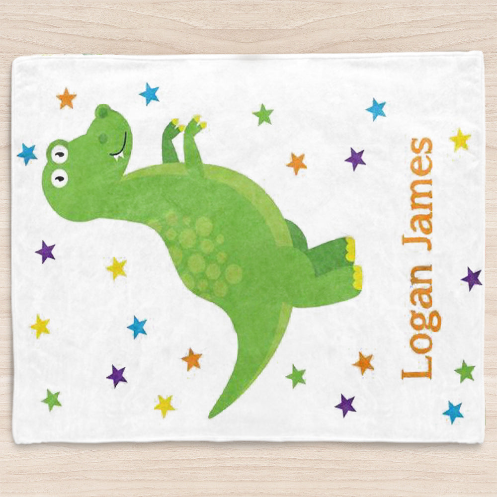 Custom Name Dinosaur Baby Boy Blanket