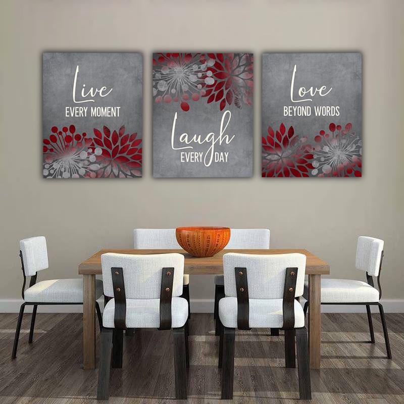 Live Laugh Love Sign Canvas Wall Art Set II