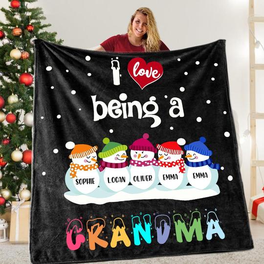 Custom CHRISTMAS BLANKET with Nickname & Kids Names