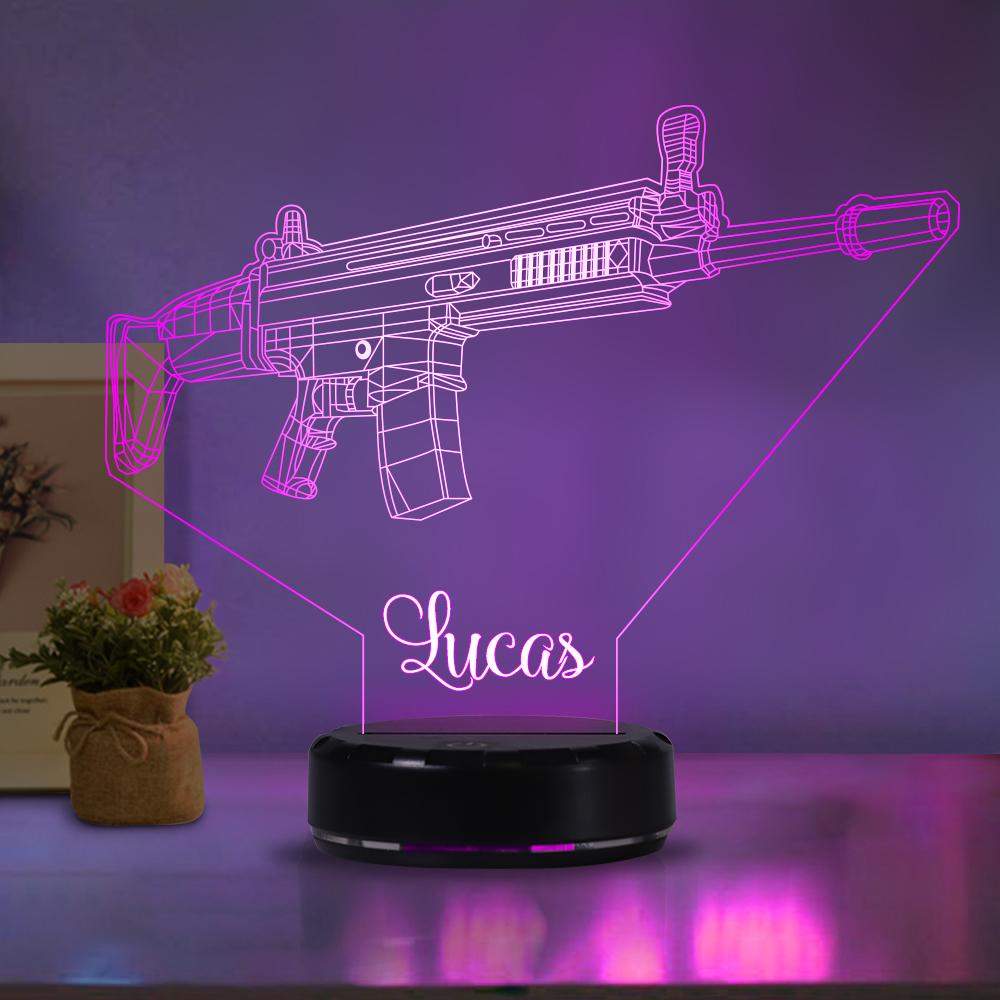 Personalized machine gun acrylic light