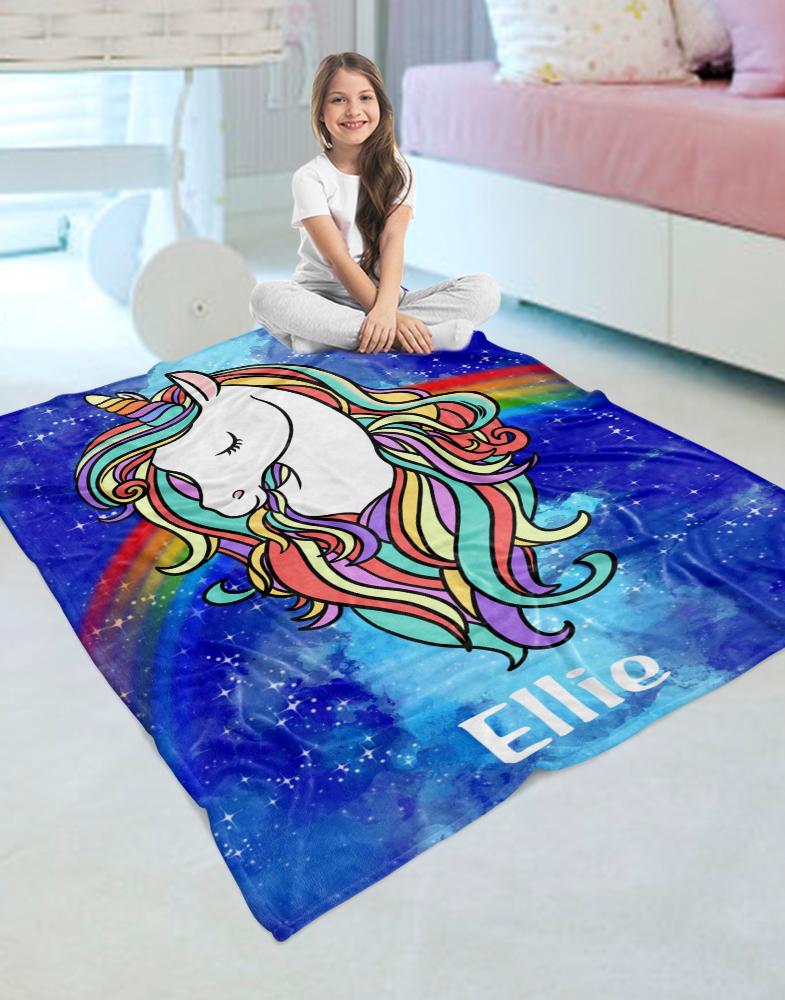 Custom Magical Unicorn Cozy Plush Fleece Blanket