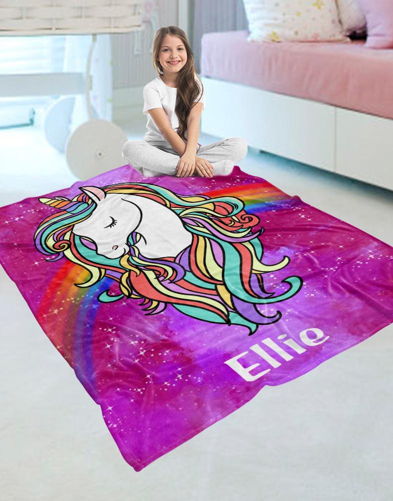 Custom Magical Unicorn Cozy Plush Fleece Blanket