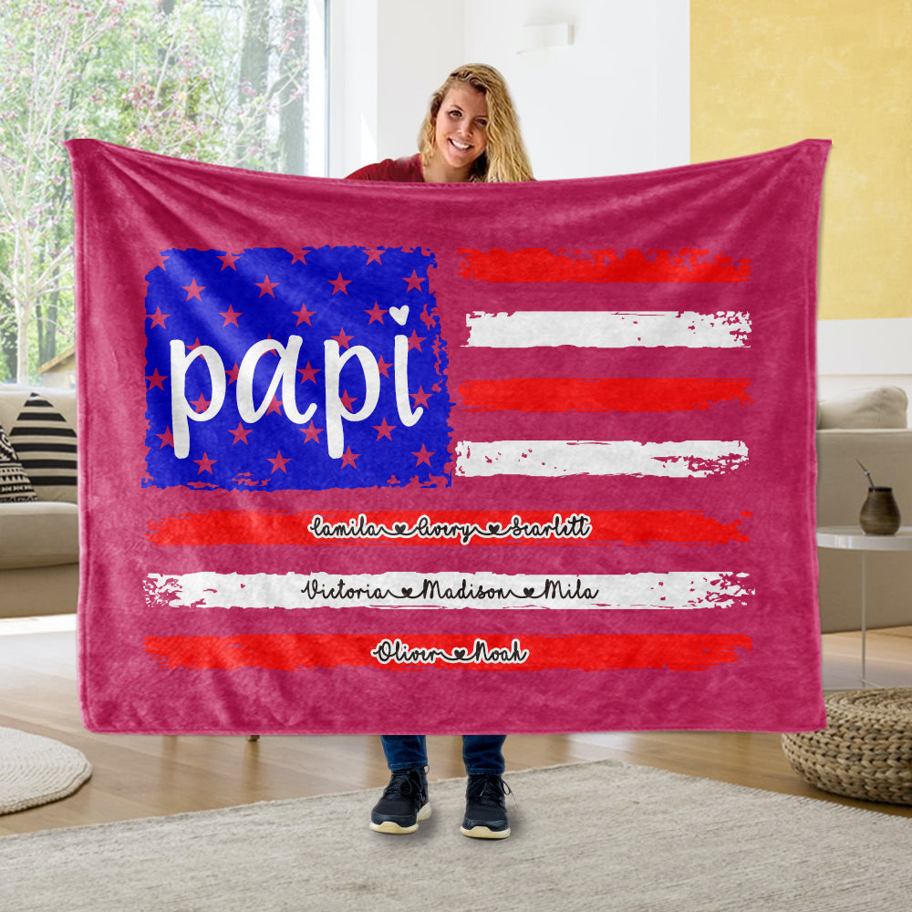 Personalized Fleece Blanket with Title & Kids' Names